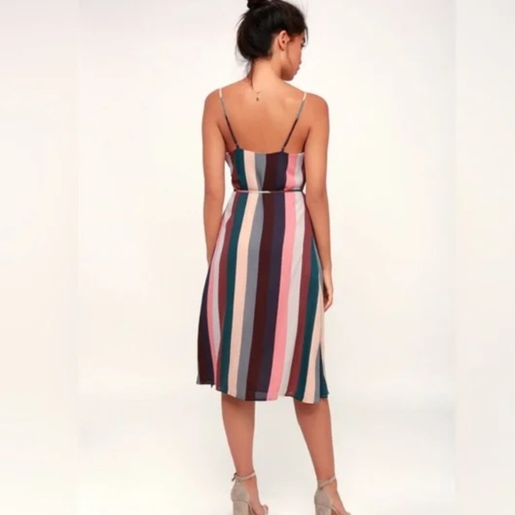 Lulu’s striped swing dress with belt - Picture 2 of 6